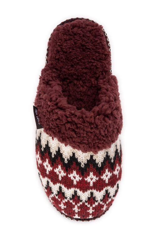 Muk Luks Frida Faux Fur Lined Scuff Slipper In Burgundy