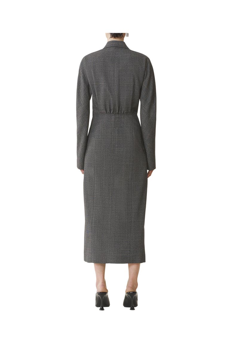Lanvin Double-Breasted Prince Of Wales Wool Dress, Alternate, color, Dark Grey Melange