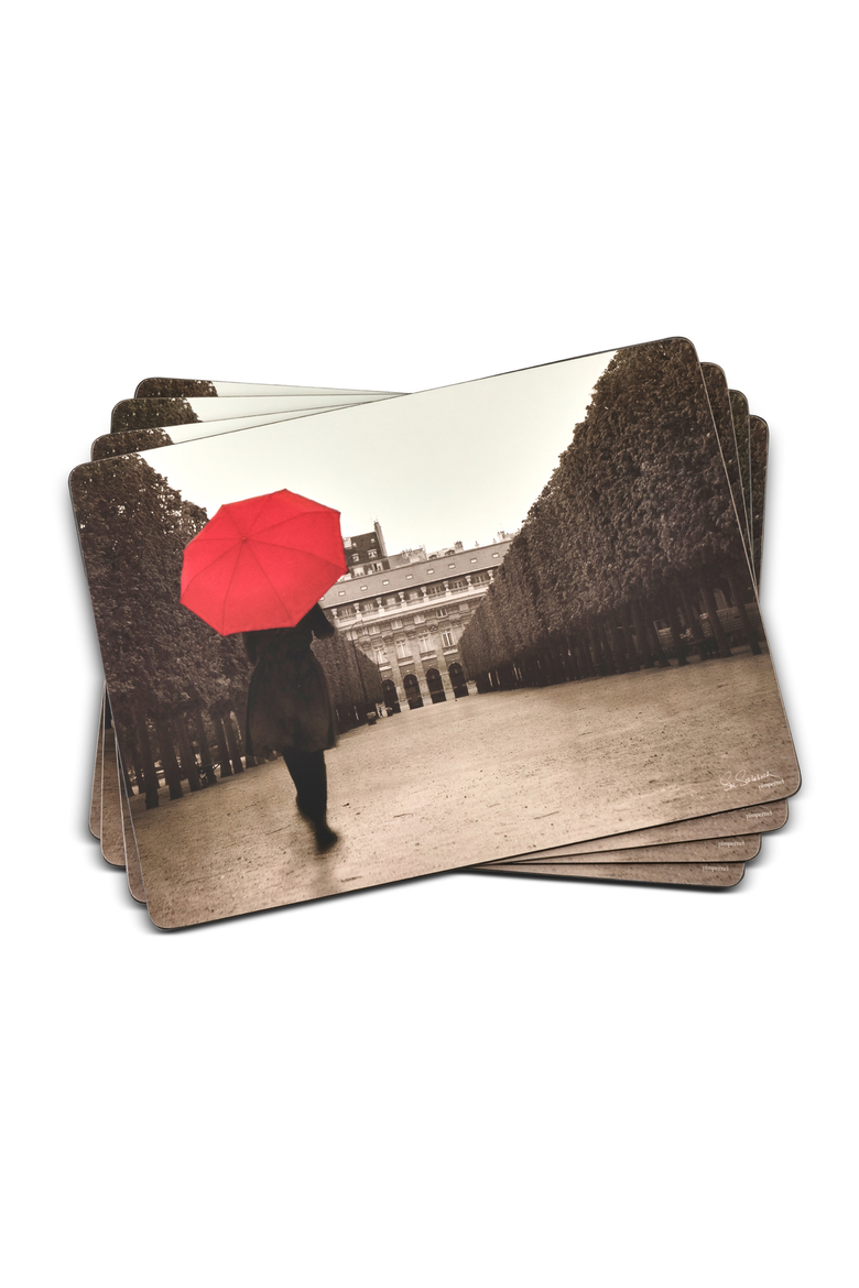 Paris Stroll Set of 4 Cork Back Placemats, Main, color, Multi