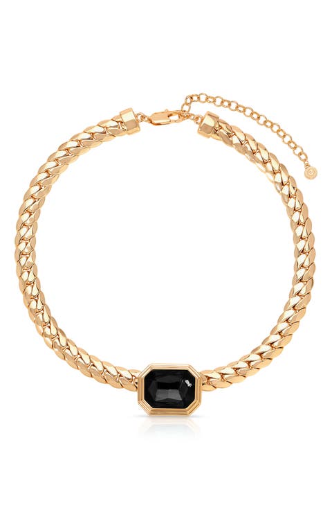 Emerald Deco Collar Necklace