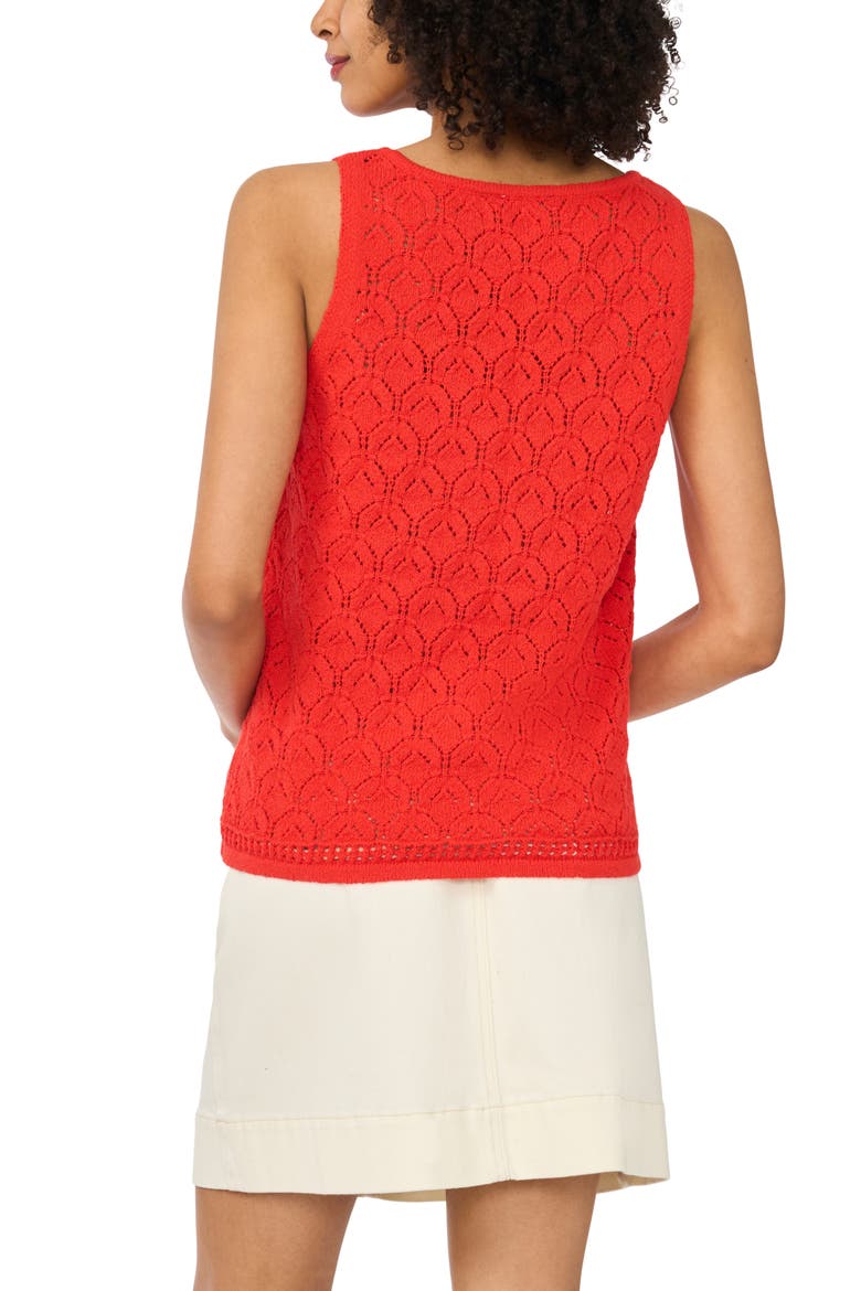Cotton Blend Pointelle Tank, Alternate, color, LOBSTER RED