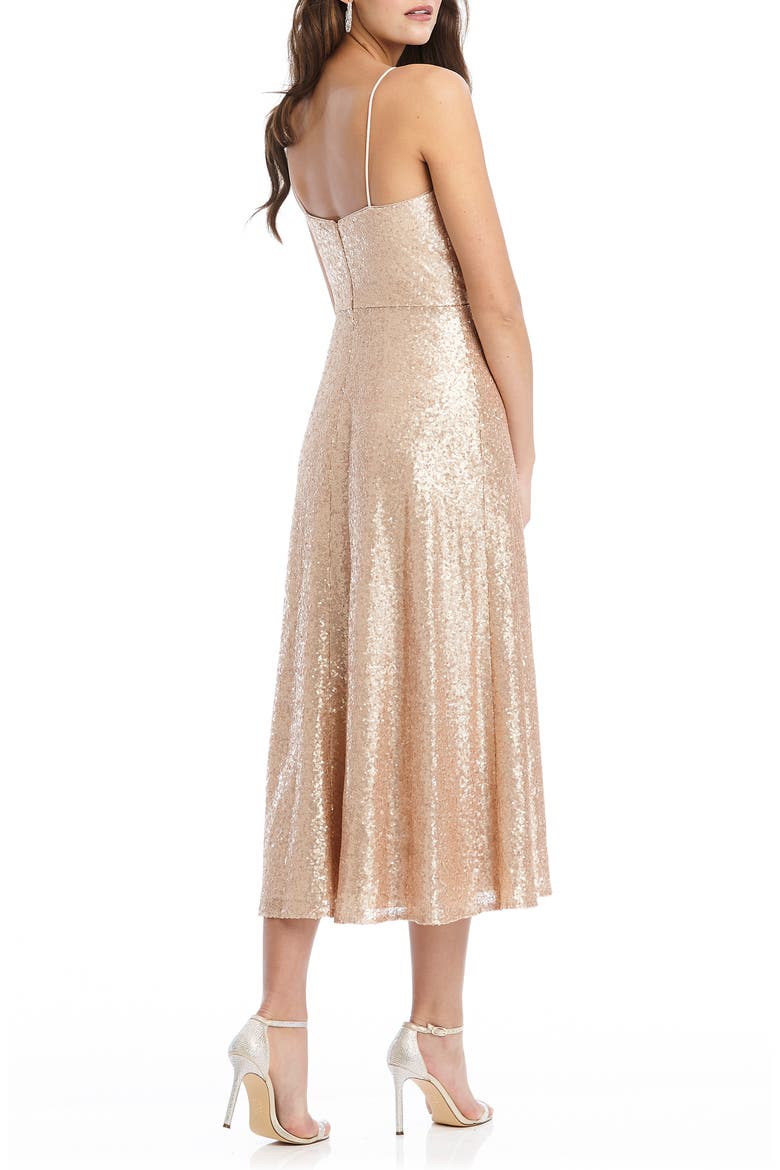 Elle Sequin Cocktail Dress, Alternate, color, ROSE GOLD