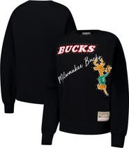 Mitchell & Ness Women's Mitchell & Ness Black Milwaukee Bucks Hardwood Classics Home Team Pullover Sweatshirt