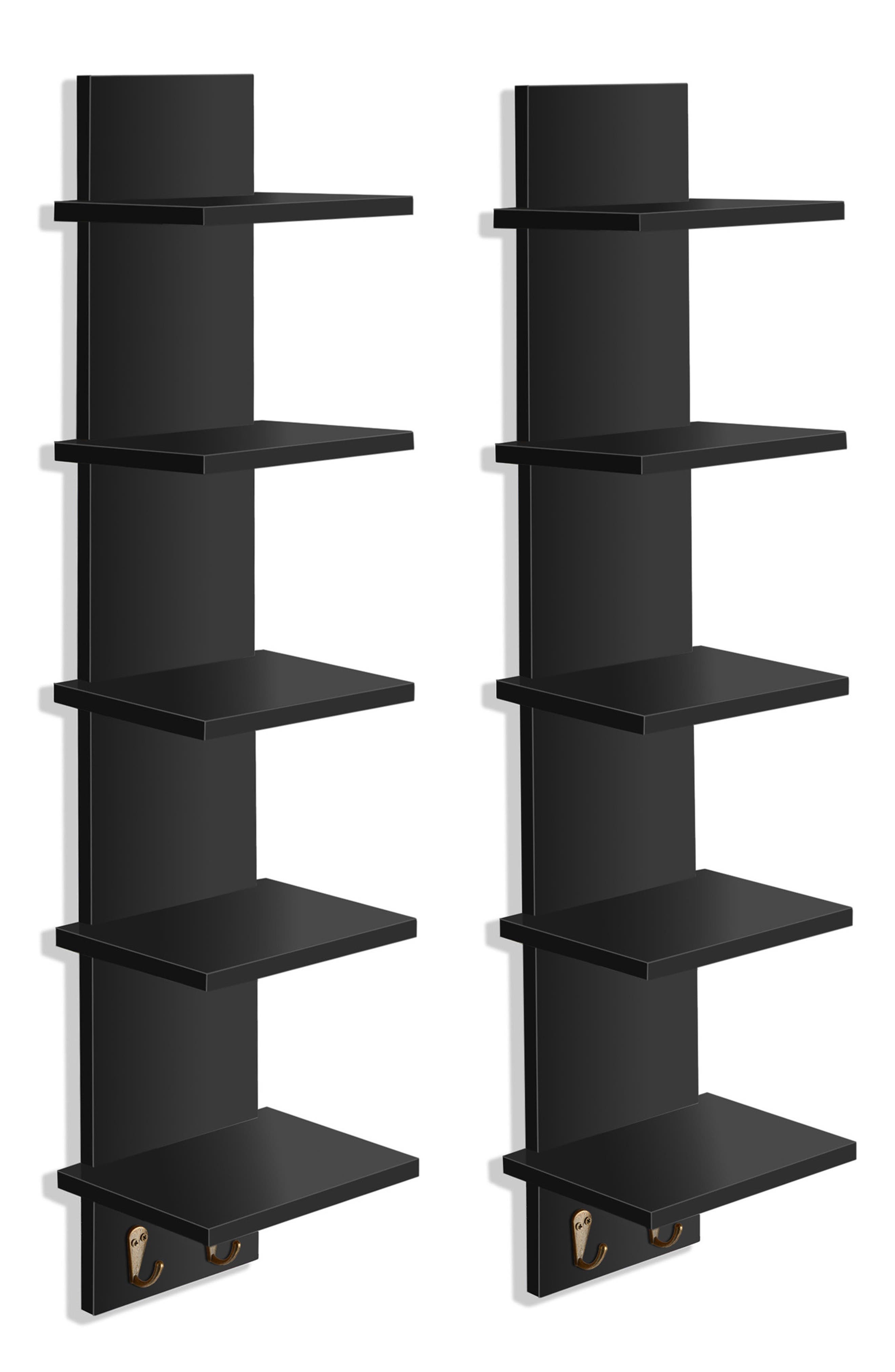 Set of 2 5-Tier Wall Mount Shelves