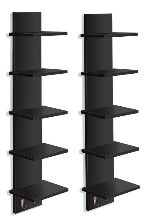Set of 2 5-Tier Wall Mount Shelves
