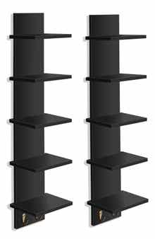 Set of 2 5-Tier Wall Mount Shelves