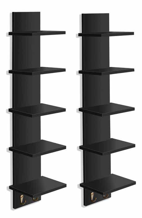 Set of 2 5-Tier Wall Mount Shelves