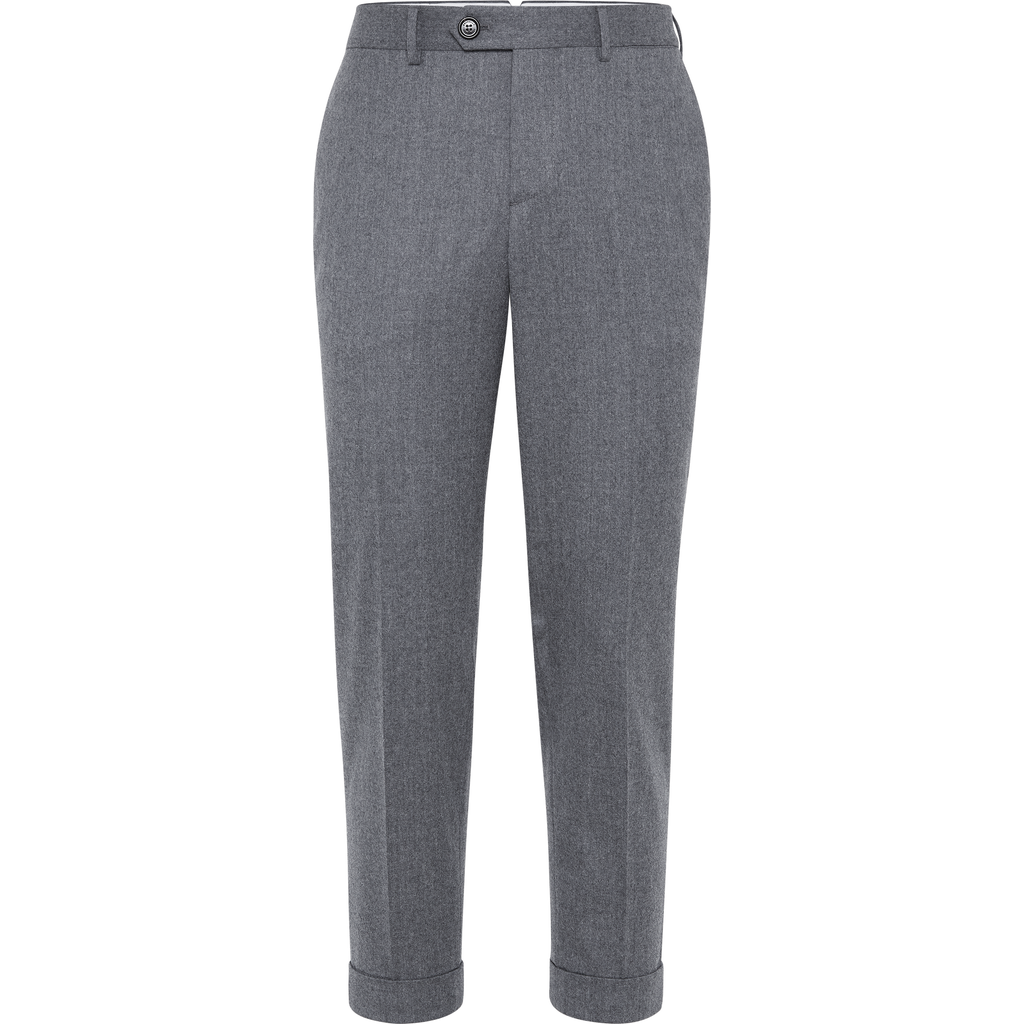 Brunello Cucinelli Pleated Tapered Trousers In Gray