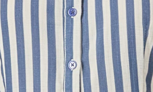 English Factory Stripe Sleeveless Seersucker Midi Shirtdress