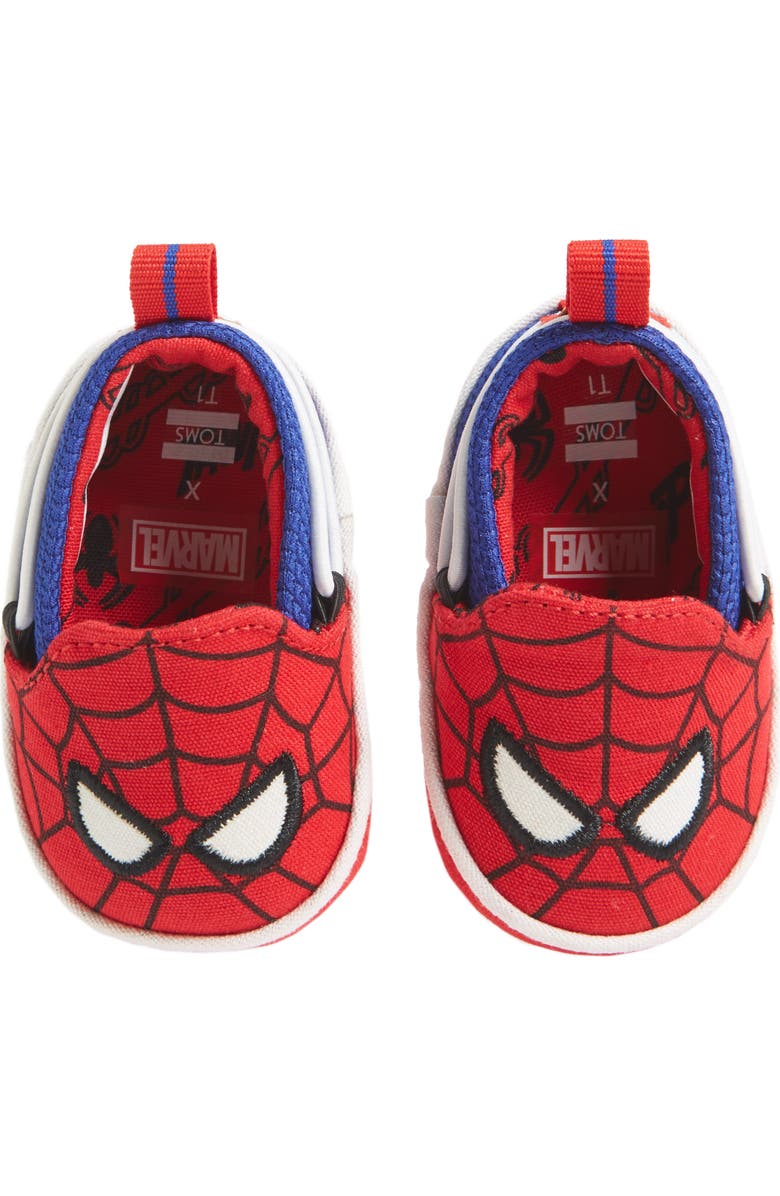 TOMS x Marvel Lima Spider Man Slip-On Crib Shoe, Alternate, color,