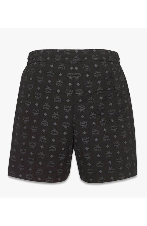 Mcm Monogram Print Shorts In Black