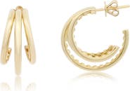 The Lovery Fine Jewelry Gold Triple Hoop Earrings