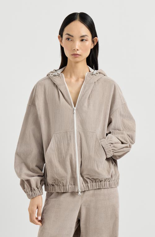 Brunello Cucinelli Narrow Wale Corduroy Sweatshirt In Neutral