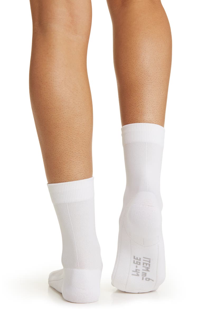 Pique Compression Crew Socks, Alternate, color, WHITE