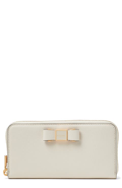 morgan embellished bow saffiano leather wallet