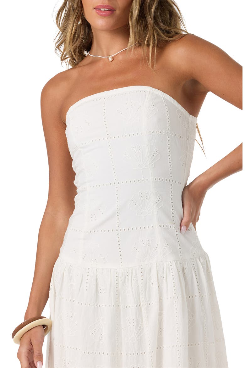 Maisie Strapless Sundress, Alternate, color, WHITE