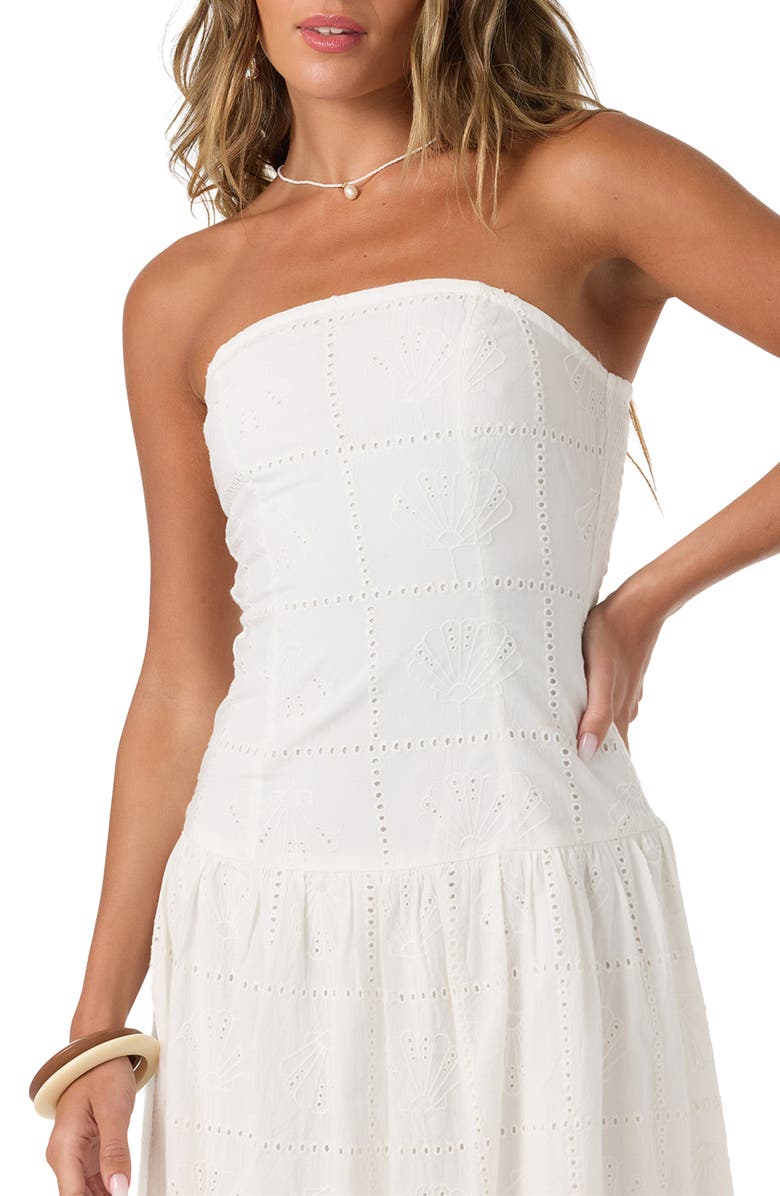 O'Neill Maisie Strapless Sundress, Alternate, color, White