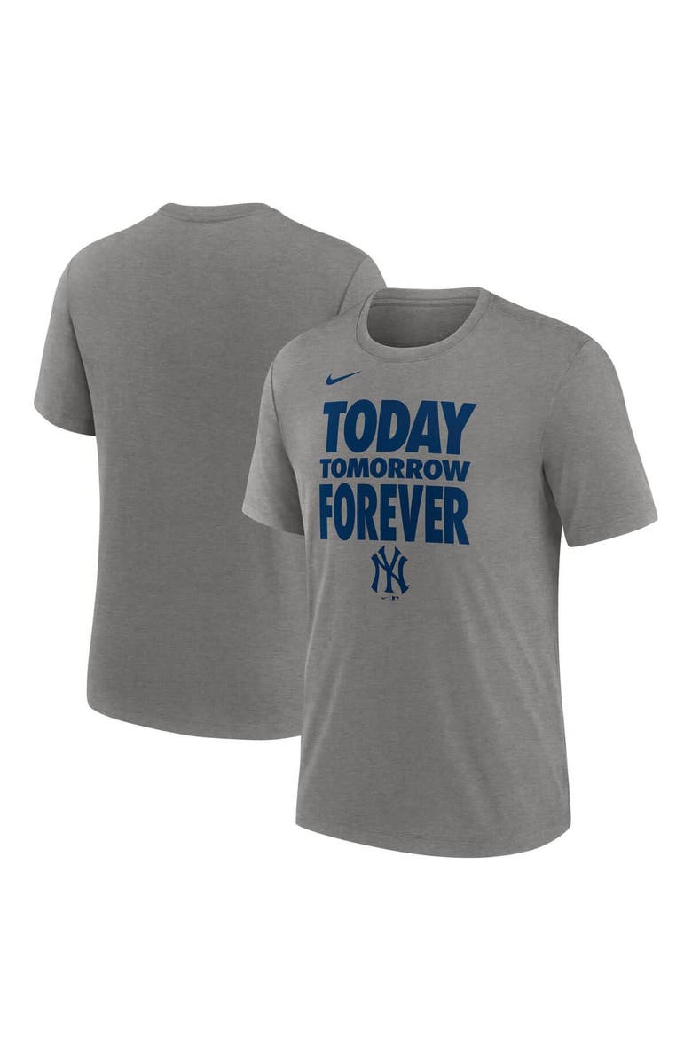 Nike Men's Nike Heather Gray New York Yankees Local Hometown Tri-Blend T-Shirt, Alternate, color, Heather Gray