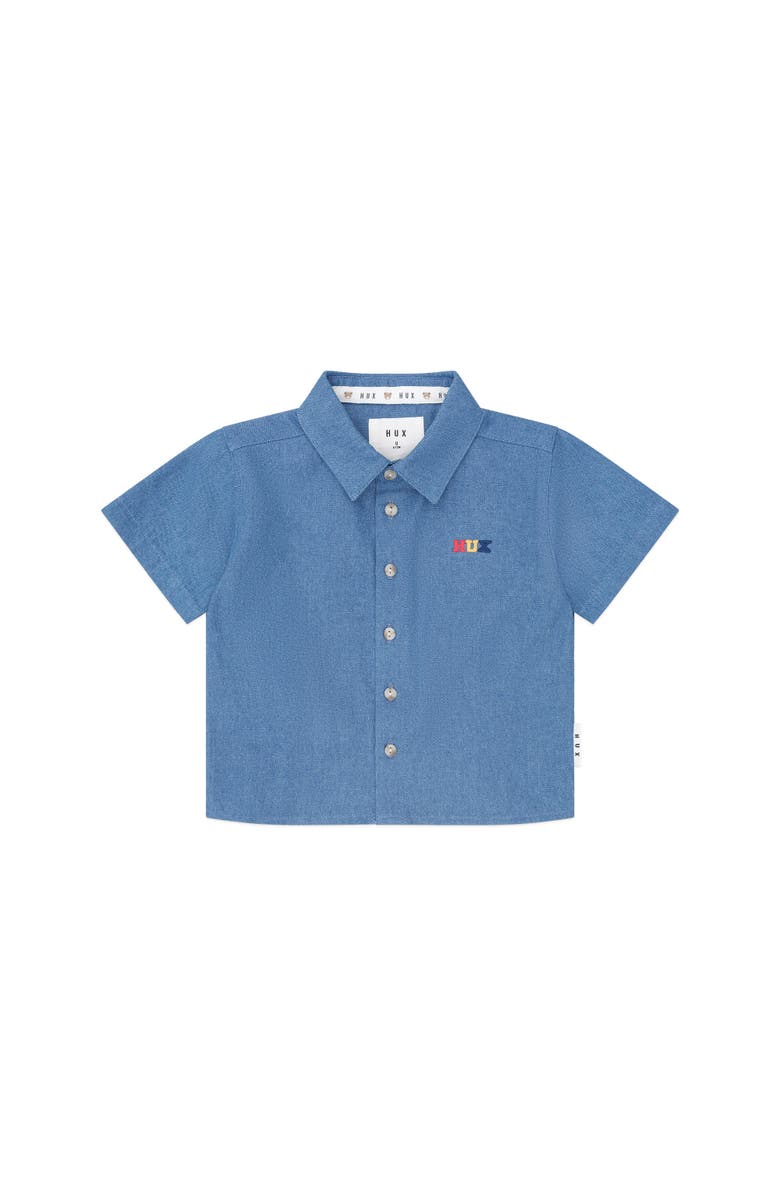 Huxbaby Hux Chambray Short Sleeve Shirt, Main, color, Chambray