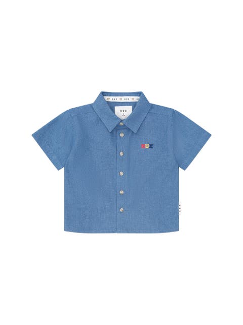 Hux Chambray Short Sleeve Shirt (Toddler, Little Kid, Big Kid)