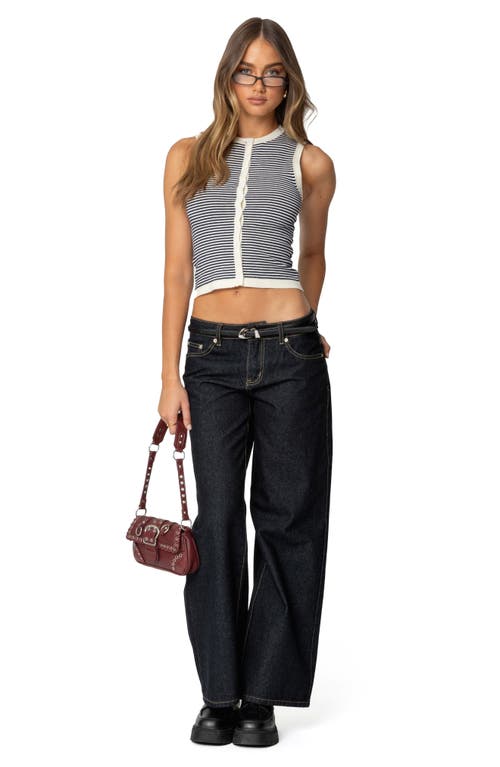 EDIKTED EDIKTED EVERSON STRIPE SLEEVELESS KNIT CROP TOP 