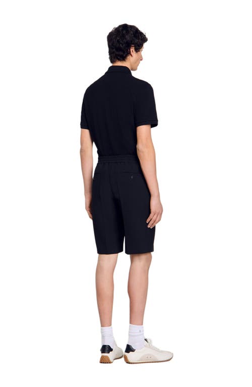 Sandro Jersey Bermuda Shorts In Black