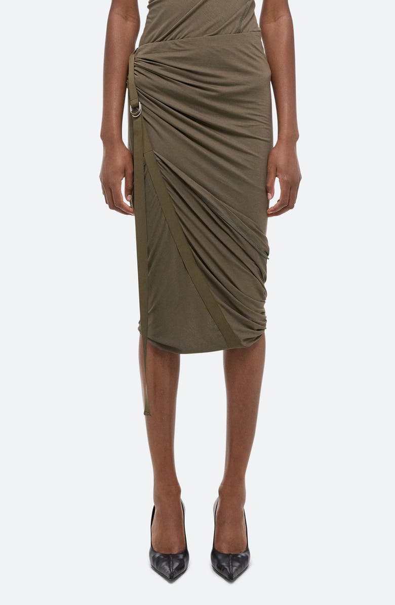 Helmut Lang Wind Jersey Skirt, Main, color, Olive - F0x
