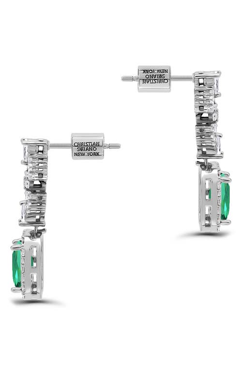 Christian Siriano Emerald Cut Cubic Zirconia Drop Earrings In Multi
