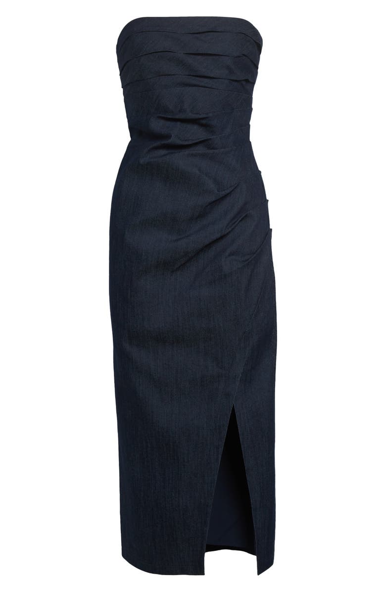 Cinq à Sept Adira Strapless Denim Dress, Alternate, color, Indigo