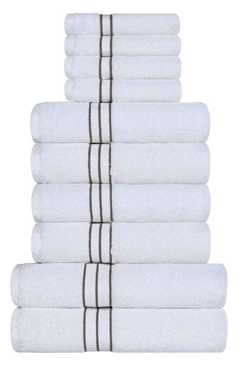 Superior 10-Piece Turkish Cotton Towel Set, Main, color, Charcoal