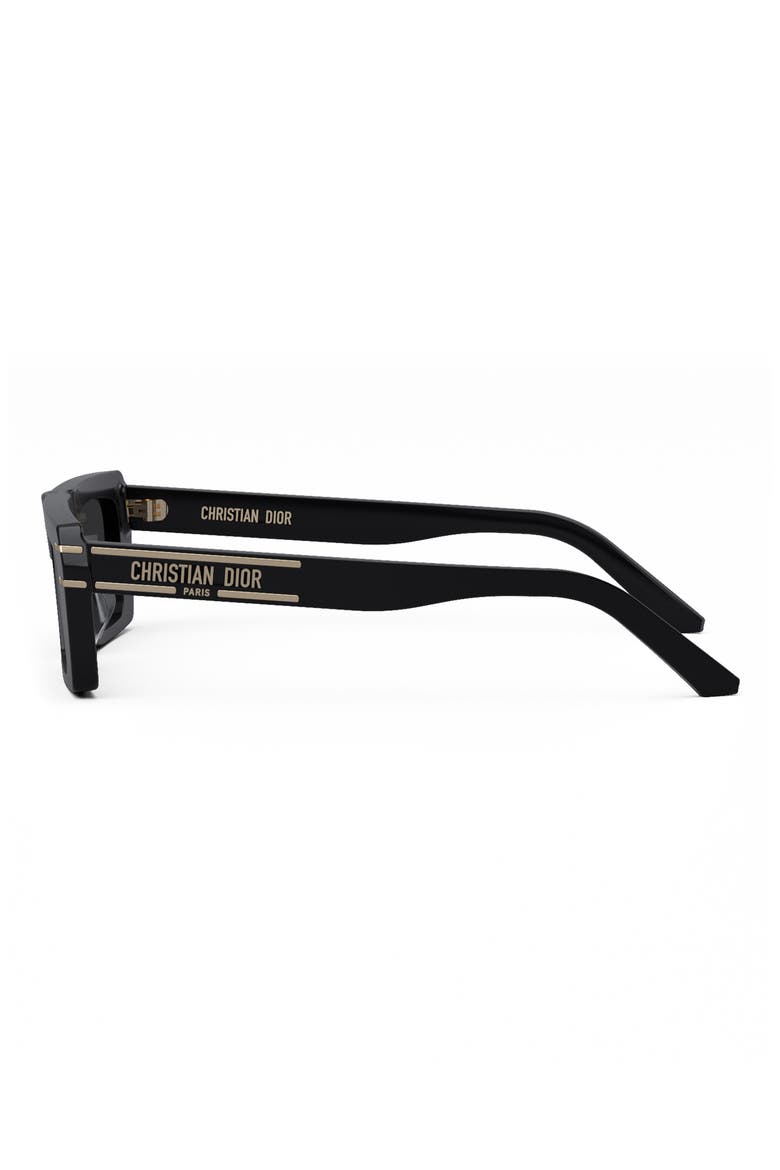 Signature 54mm Rectangular Sunglasses, Alternate, color, SHINY BLACK / SMOKE