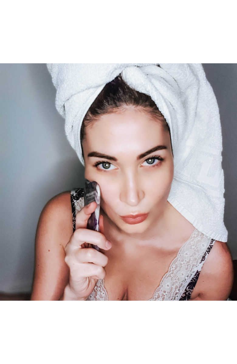 White Lotus Beauty Premium Amethyst Gua Sha, Alternate, color, Purple