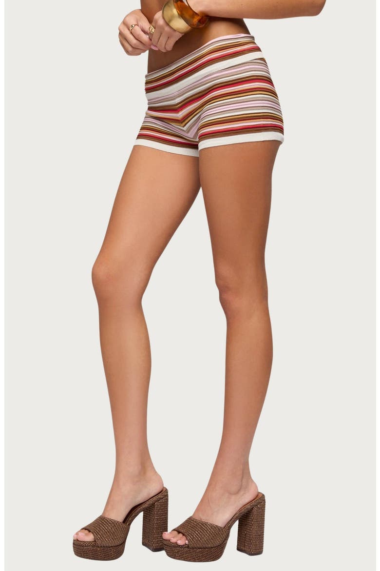 Eisley Striped Foldover Micro Shorts, Alternate, color, MIX