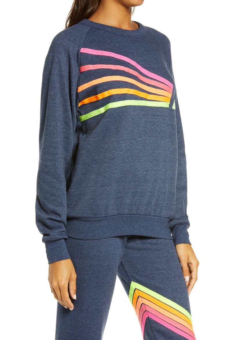 Daydream Sweatshirt, Alternate, color, HEATHER NAVY/ NEON