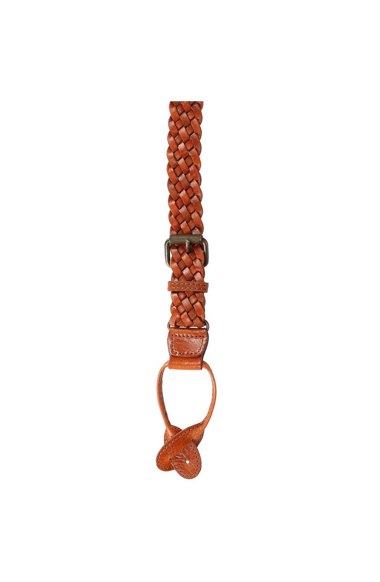 The British Belt Company Men
s Leather Turner Braided Button-end Suspenders, Alternate, color, Tan