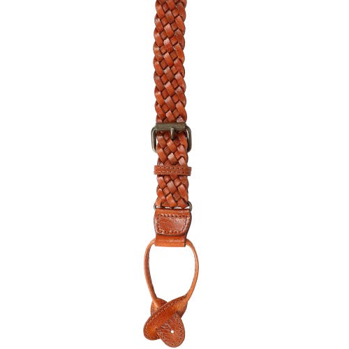 The British Belt Company Leather Turner Braided Button-end Suspenders In Tan