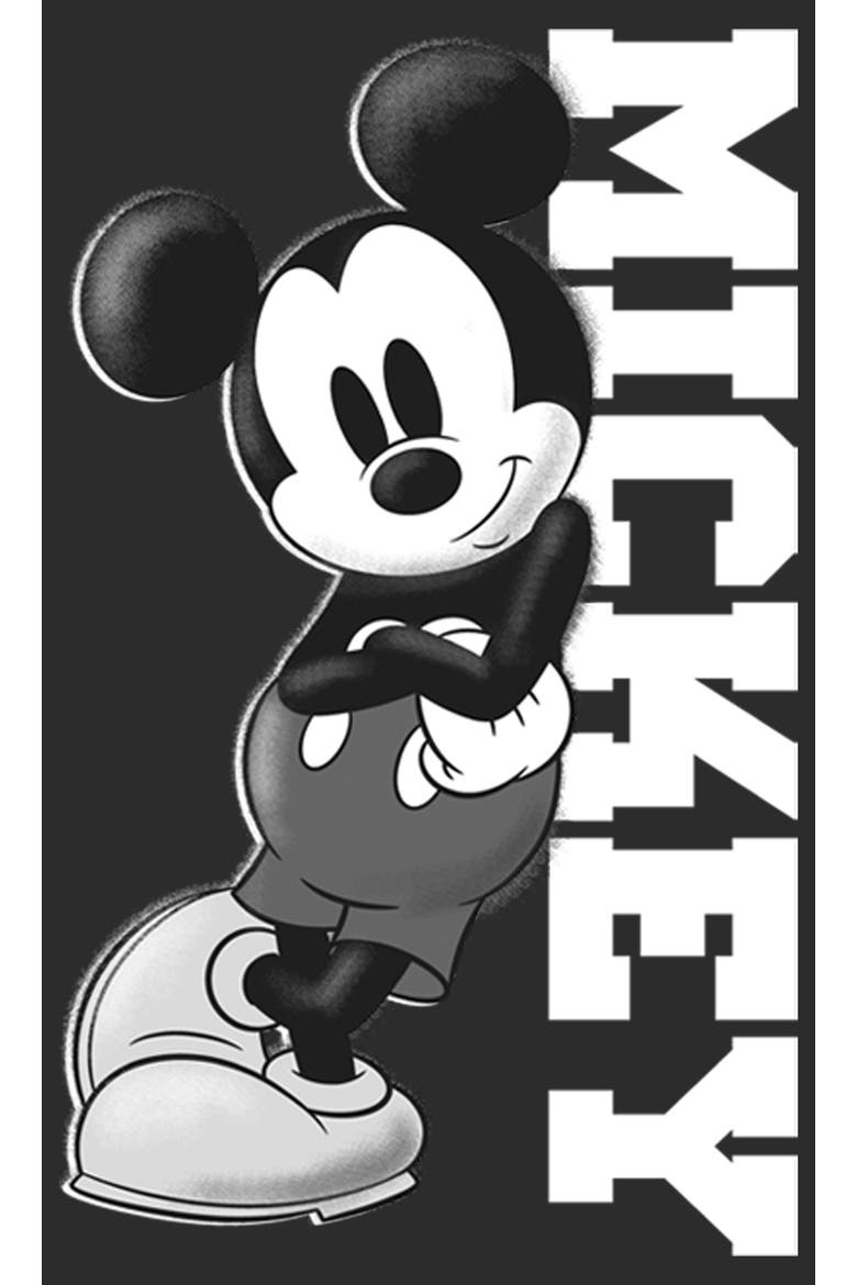 Women's Black and White Mickey Mouse Short Sleeve Graphic T-Shirt, Alternate, color, Black