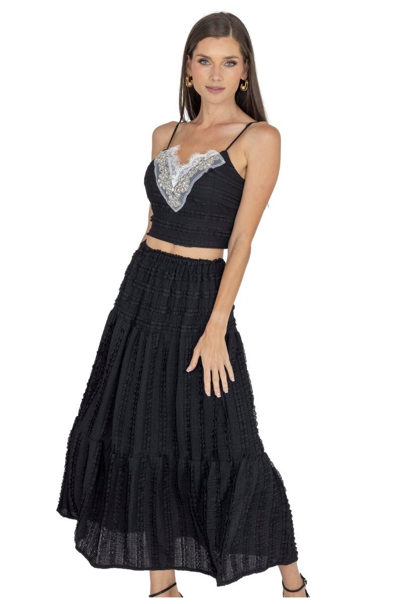 AKALIA Emma Top & Maxi Skirt Set, Alternate, color, Black