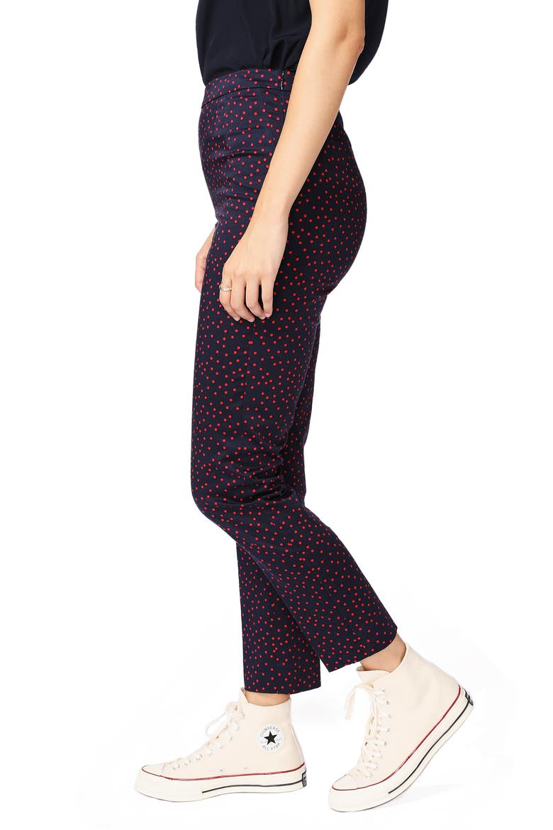 Scatter Dot Slit Hem Pants, Alternate, color, MARITIME ROUGE