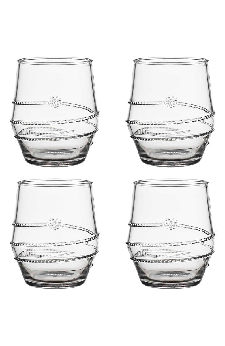 Juliska Amalia Acrylic Set of 4 Small Tumblers, Main, color, Clear