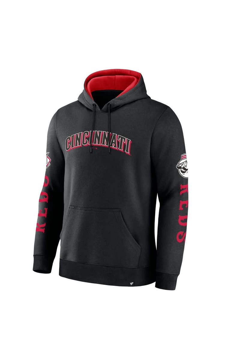 FANATICS Men's Fanatics  Black Cincinnati Reds Big City Legacy Fleece Pullover Hoodie, Alternate, color, 