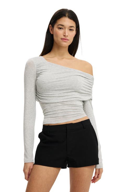 トップス Ans Dotsloevner Shoulder Tops Gray Ans Dotsloevner Shoulder Tops Gray
