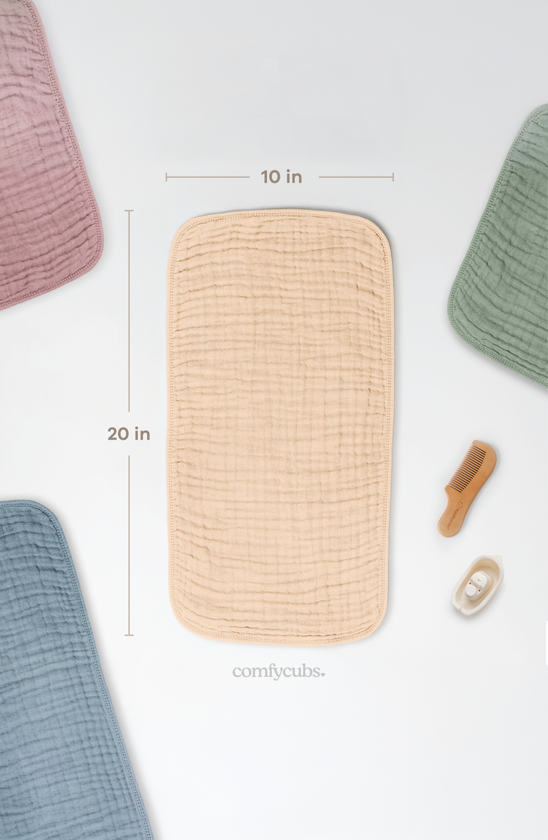 Comfy Cubs Muslin Burp Cloths - Pack of 6, Alternate, color, Cream