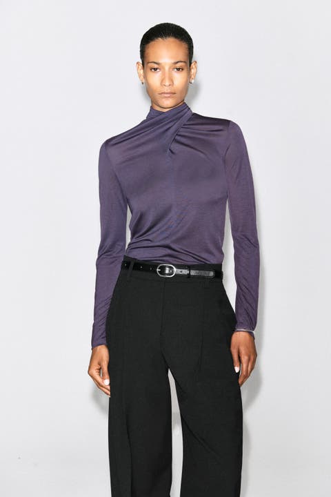 Fluid Scarf-Detail Top