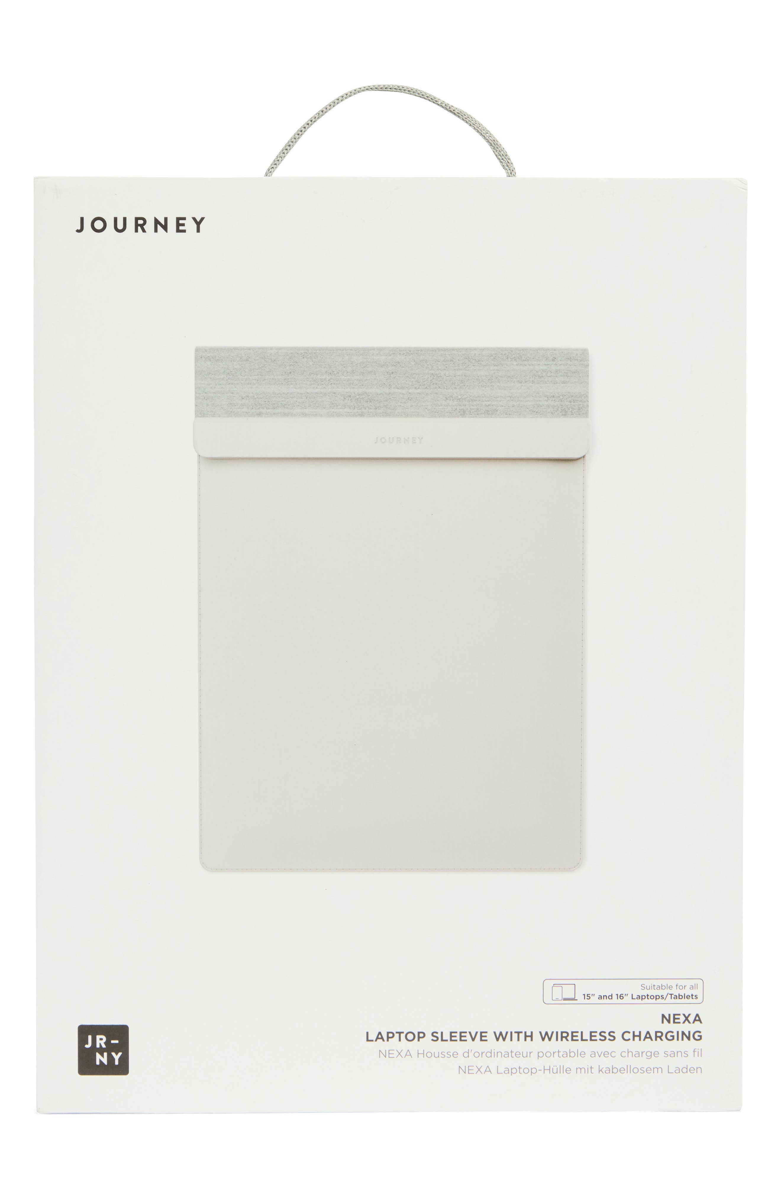 JOURNEY Nexa 15-Inch Wireless Charger Laptop Sleeve, Alternate, color, Dove Grey