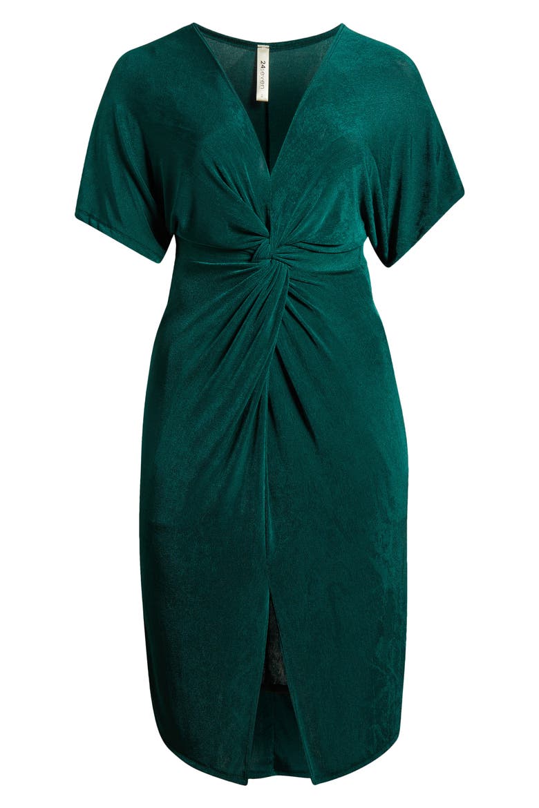 Twist Front Vent Dress, Alternate, color, HUNTER