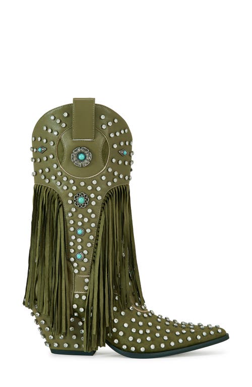 AZALEA WANG AZALEA WANG GREYSON FRINGE & STUD COWBOY BOOT 