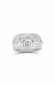 Cubic Zirconia Ribbed Ring