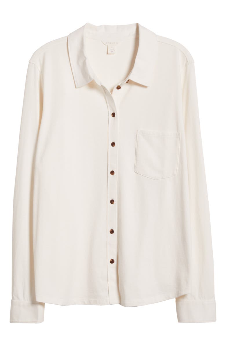 Caslon<sup>®</sup> Cotton Knit Button-Up Shirt, Alternate, color, 