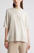 Nordstrom Relaxed Short Sleeve Cashmere Sweater